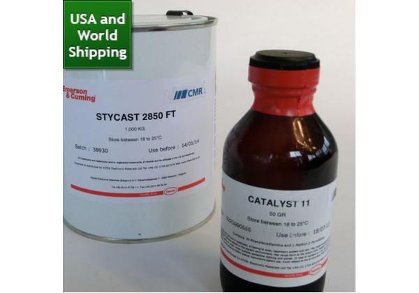 ЭПОКСИДНАЯ СМОЛА 2-Х КОМПОНЕНТНАЯ Stycast 2850 FT Black Epoxy - with catalyst 11 (0.25Kg Kit)