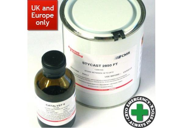 ЭПОКСИДНАЯ СМОЛА 2-Х КОМПОНЕНТНАЯ Stycast 2850 FT Black Epoxy - with catalyst 9 (1Kg Kit)