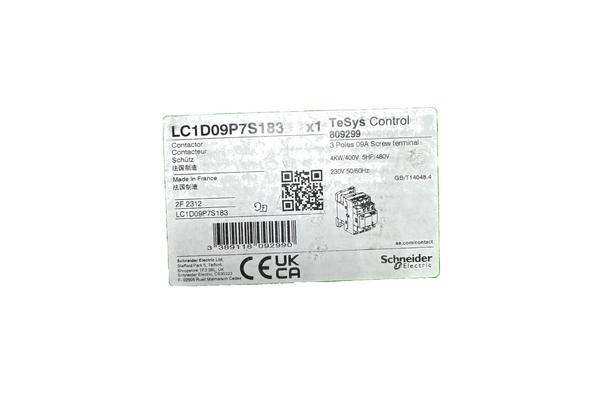 Контактор Systeme Electric 3 полюса 9А НО+Н3 230В LC1D09P7S183